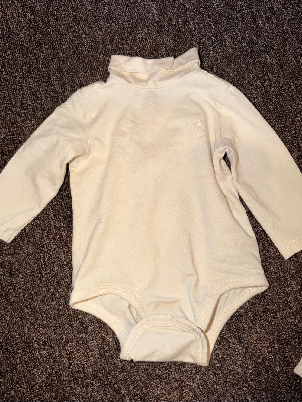 Ralph Lauren baby Cream Turtleneck One-Piece Bodysuit  size 3m